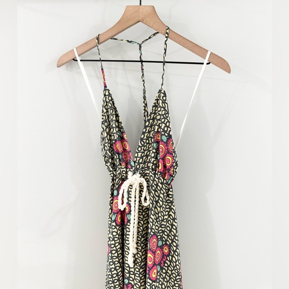 Tricia Fix Geo Print Halter Dress Gray Pink Size Small - Picture 3 of 6